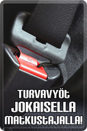 Turvavyöt jokaisella matkustajalla